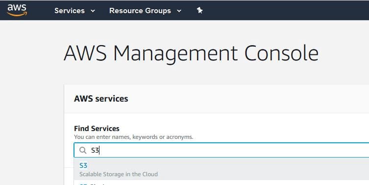 S3 to SQL Server: aws management console